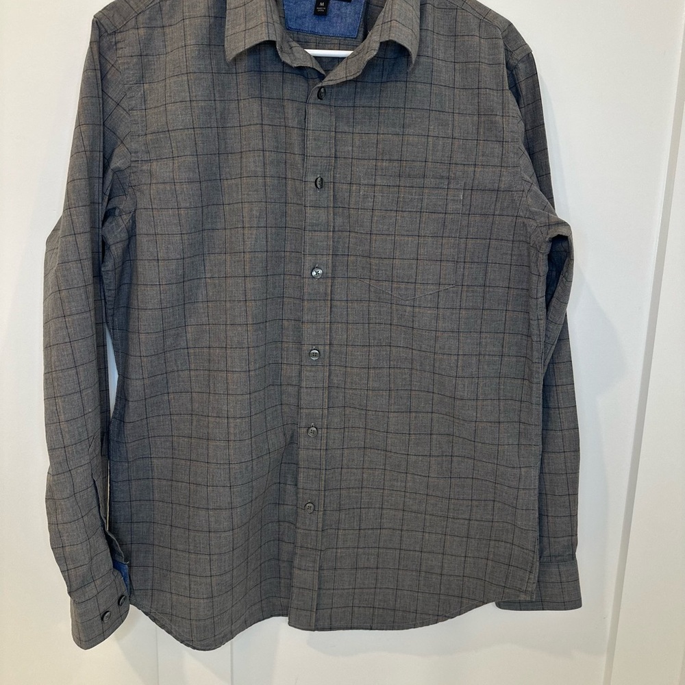 Banana Republic Gray Plaid Casual Shirt